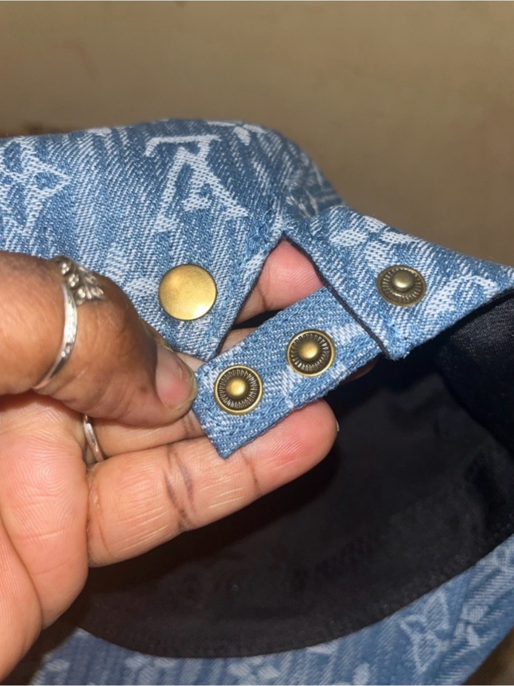 Louis Vuitton Blue Monogram Denim Newsboy Cap - Picture 6 of 6